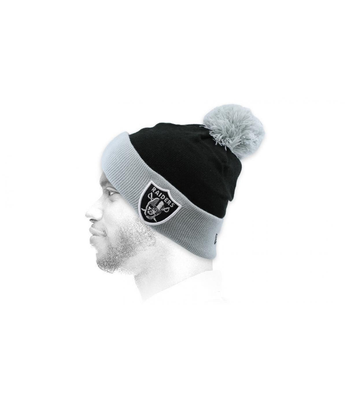 black Raiders beanie pompom Pop Team Raiders